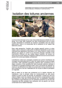 Première page de la publication "Isolation des toitures anciennes"