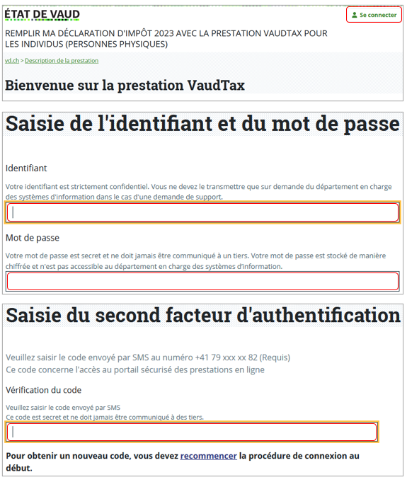 Bienvenue sur la prestation VaudTax