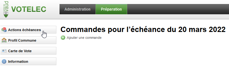 Commande de matériel