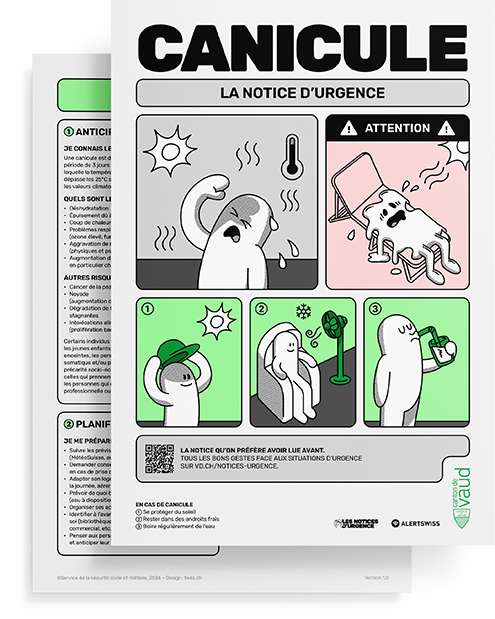 Mockup de la notice pour le danger de canicule.