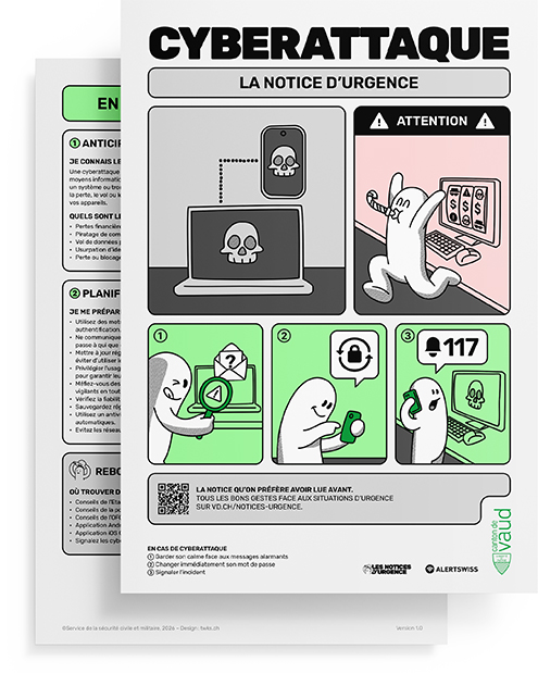 Mockup de la notice pour le danger de cyberattaque.