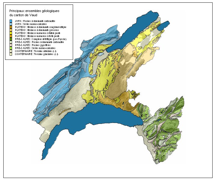 Carte de canton montrant les différents types et zones de géothopes