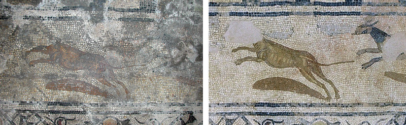 Les mosaïques d'Orbe, détail de la frise ouest des Divinités